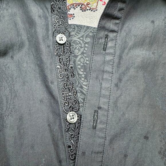 Robert Graham | Men | Black Paisley Contrast Textured Button Up Shirt | Size XL - Picture 10 of 12